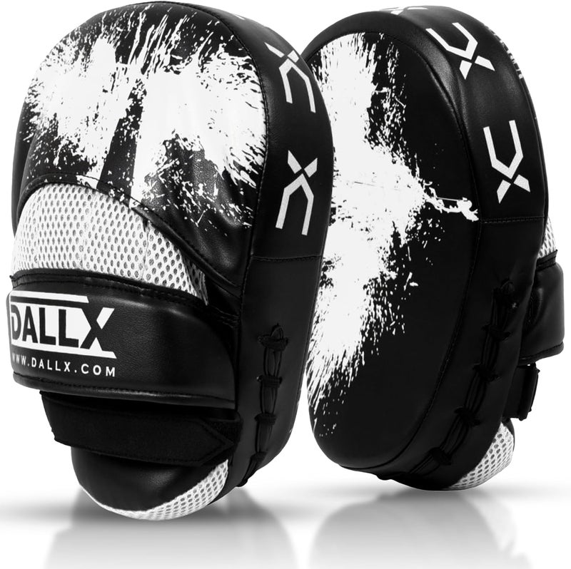 DALLX Sports Punch Mitts Target Focus Pads Hook and Jab Curved for MMA Training Martial Arts Karate Kickboxing Muay Thai with Adjustable Straps Ventilated - Image 1